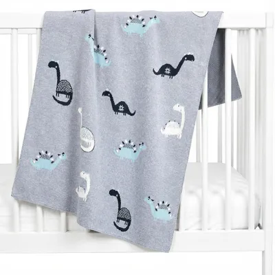 Image de Pour enfants, couverture Dino - 80 x 100 cm - Gris | par SEVIRA KIDS