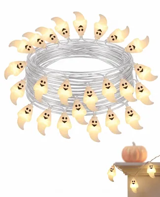 Halloween-Lichterkette 3 m, 20 LED-Geister, mit Timer