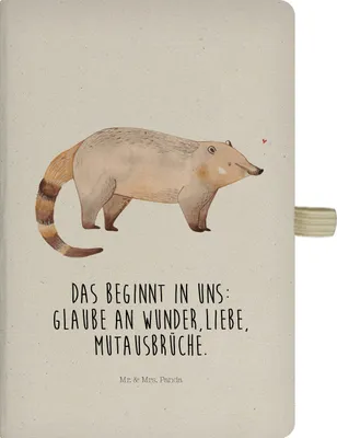 Produktbild von Mr. & Mrs. Panda Notizheft Nasenbaer - Transparent - Geschenk, Bär, Rüsselbär, notizbuch a4, Nasenbär, Tagebuch, Journal, Nasenbären, Kladde, Adressbuch, Lustige Sprüche