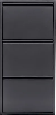 Produktbild von Schuhkipper 'Sokndal' mit 3 Klappen Metall 104 x 50 x 15 cm Grau