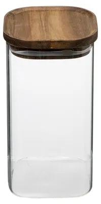 Obrázek produktu pro Skleněná nádoba s víkem z akátového dřeva, 1,6 l