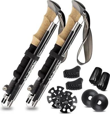 Immagine prodotto di Bastoncini da trekking Famanu, telescopici, per Nordic Walking - Regolabili da 110 a 130 cm