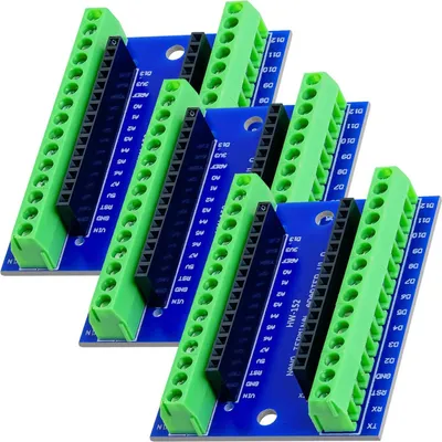 Immagine prodotto di AZ-Consegna Accessori aggiuntivi Scheda adattatore per terminali con morsetti a vite compatibile con Nano V3 e Arduino, set da 3 pezzi