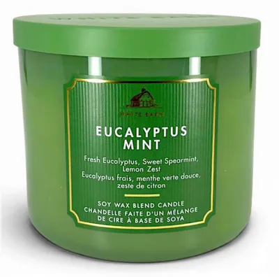 Zdjęcie produktu dla Bath & Body Works Świeca zapachowa 3-knotowa EUCALYPTUS MINT 411 g