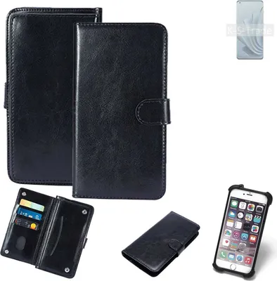 Produktbild von K-S-Trade 360° Hülle kompatibel mit OnePlus 10 Pro schwarz Kunstleder Case BookCase WalletCase Kunstlederederhülle Handyhülle, Rundumschutz Bumper