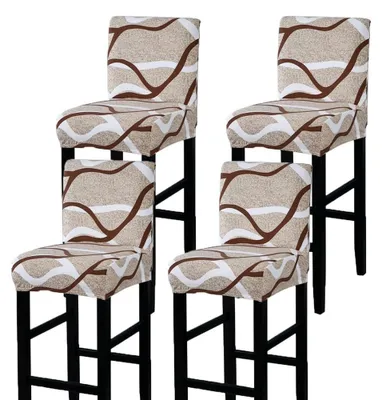 Produktbild von Set von 4 Stuhlhussen für Barhocker, Stretch und Waschbar