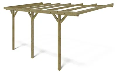 Produktbild von Carport Garagendach 3x5.24 m - 15 m2 - an der Hauswand montiert