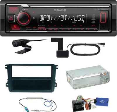 Produktbild von Kenwood KMM-BT408DAB Bluetooth DAB Einbauset für EOS Polo Caddy Amarok Scirocco