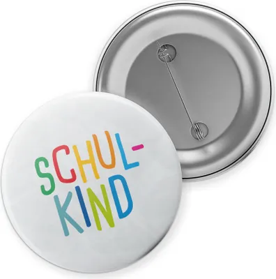 Produktbild von itenga Button "Schulkind" Anstecker Pin 38 mm Schulanfang Einschulung Geschenk