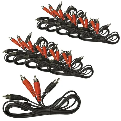 Produktbild von 10er Set Cinch-Verbindung 1,5m Kabel Stereo Stecker/Stecker