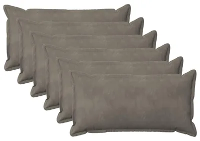Produktbild von vidaXL Kissenbezug 6 pcs HOUTEN Hellgrau 40 x 70 cm Samt