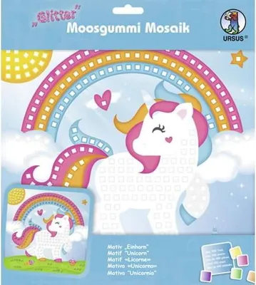 Produktbild von Moosgummi Mosaik Glitter Einhorn