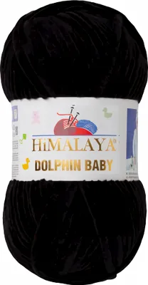 Produktbild von Strickfein Himalaya Dolphin Baby super Bulky Chenille Garn Wolle strickgarn 100 gr 80311 - schwarz