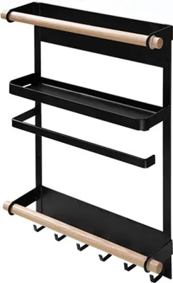 Immagine prodotto di Organizer da cucina in metallo nero con 6 ganci