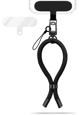 Obrázok produktu pre Wristy Edition - univerzálna šnúrka na mobilný telefón - remienok na zápästie s kovovou karabínkou - Midnight Black