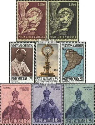 Produktbild von Briefmarken Vatikanstadt 1968 Mi 536-543 (kompl.Ausg.) Jahrgang 1968 komplett postfrisch Flugpost