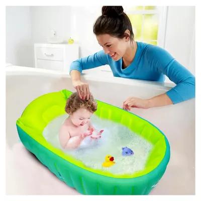 Produktbild von Aufblasbare Babybadewanne – Tragbare Babybadewanne für Kleinkinder für Reisen und Heimgebrauch | Neugeborene Badewannen | Badewannen Badewanne Duschbecken für Mädchen