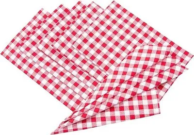 Productafbeelding van Famanu servetten - 100% katoen, ruitpatroon