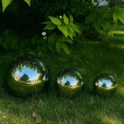 Produktbild von Gartenkugeln Set 3 Stück - 12 Zoll, Edelstahl