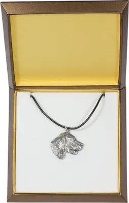 Produktbild von English Setter, Englischer Setter - Hundehalsband in Geschenkbox, versilbertes Medaillon für Hundefans, markanter Anhänger der Marke Art-Dog