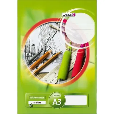 Obrázok produktu pre LANDR 400073157 Zeichenkartonblock DIN A3, 190 g/qm, 10 Blatt