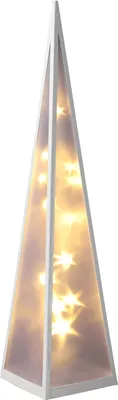 A decorative illuminated cone with warm white LEDs and rotating stars.