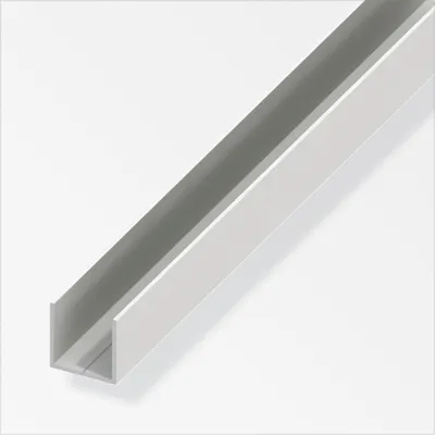 Produktbild von alfer Quadrat-U 1 m, 15.5 x 1.5 mm PVC (Kunststoff) glatt weiss