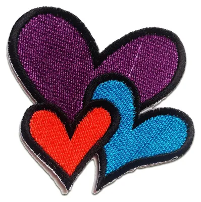 Produktbild von Herz - Aufnäher, Bügelbild, Aufbügler, Applikationen, Patches, Flicken, Zum Aufbügeln, Größe: 6.8 x 5.9 cm