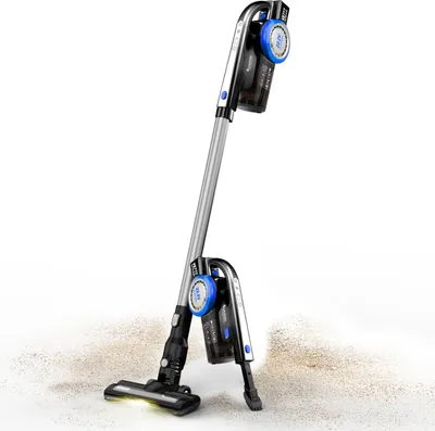 Zdjęcie produktu dla Odkurzacz pionowy bezworkowy bezprzewodowy TurboTronic turboszczotka LED + Akcesoria Blue
