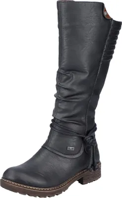 Produktbild von Rieker Damen Stiefel Warmfutter Kordel gesteppter Schaftrand Z4776, Größe:41 EU, Farbe:Schwarz