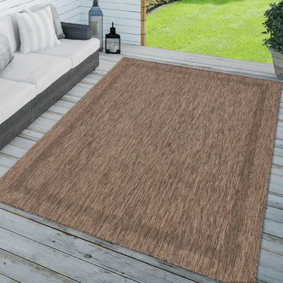 Produktbild von TT Home In-& Outdoorteppich Wetterfest Terrasse Küche Modern Mit Umrandung Unifarben Größe 80x250 cm