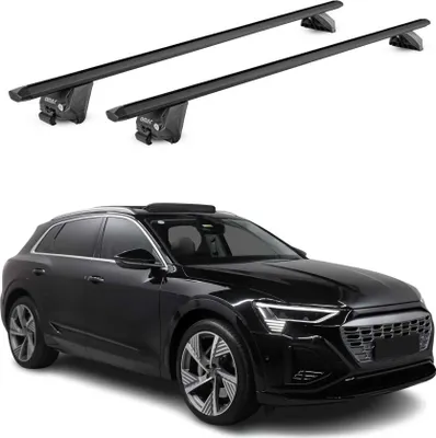 Produktbild von Dachträger Grundtäger für Audi e-Tron 2018-2025 100kg Alu Schwarz 2 tlg ABE