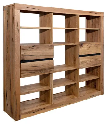 Produktbild von MASSIVMOEBEL24.DE Regal Wild-/Zerreiche 160x36x140 natur geölt MONTREUX #043