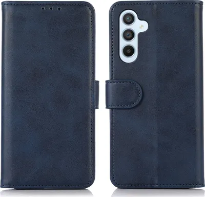 Produktbild von Mobigear Wallet  Samsung Galaxy A55 Hülle Klapphülle Geldbörse - Blau