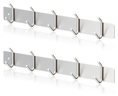 Produktbild von 2 x Wandgarderobe mit 5 Edelstahlhaken