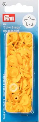 Obrázek produktu pro Plastové patentky "Color Snaps" hvězdičky, 12,4 mm, 30 ks, žluté