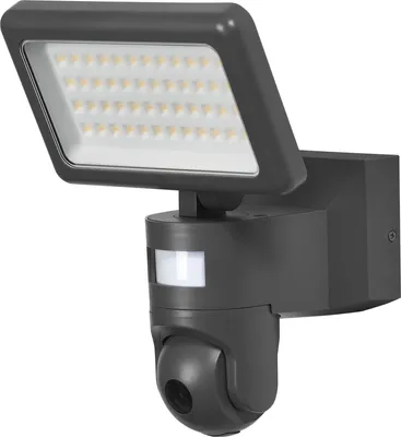 Zdjęcie produktu dla Reflektor OSRAM SMART+ WiFi z kamerą HD, ciepłe białe światło (3000 K), reflektor z czujnikiem ruchu i światła dziennego, 2000 lumenów, możliwość ściemniania, IP44