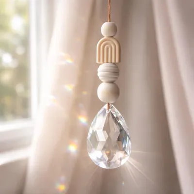 Produktbild von Handgemachter Sonnenfänger Boho Regenbogen
