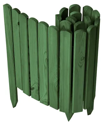 Produktbild von Garronda Beeteinfassung Holz Rollzaun Gartenzaun imprägniert Flexibler Rollborder Rasenkante  Länge: 100 cm (Dunkelgrün, Höhe: 40 cm)