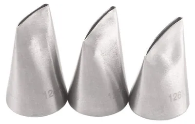 3 Spritztüllen für Sahnetorten, Edelstahl, Rosendekoration