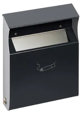 Produktbild von Eckiger Wandascher mit Einwurfblende | 2 Liter, HxBxT 30x23x6cm |Verzinkter Stahl | Anthrazit