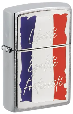 Produktbild von Zippo Sturmfeuerzeug - French Motto, Brushed Chrome, Emblem - Nachfüllbar - Wied