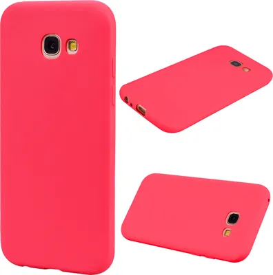 Produktbild von für Samsung A5 2017 Süße Candy Farbe Matte TPU Anti-Kratz rutschfeste Schutzhülle Zurück Fallrot