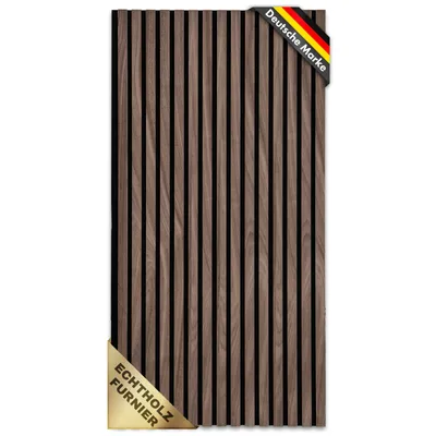 Produktbild von Akustikpaneele in Holzoptik für angenehme Raumakustik 118 x 60 cm Black Walnut