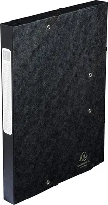 Produktbild von Exacompta Archivbox Cartobox flach geliefert Rücken 25mm aus Manila Karton Nature Future, DIN A4, Pappe, Schwarz, A4, Porträt, 2,5 cm, 100 g