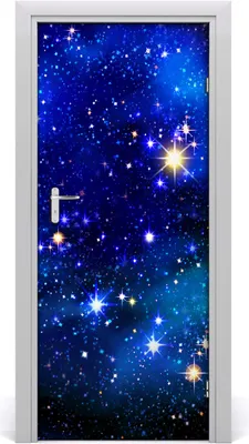 Produktbild von Tulup Türaufkleber 85x205 cm Dekorative Aufkleber Selbstklebend Wasserdichte Tapete Abnehmbar Schlafzimmer Wohnzimmer Wohnkultur - Sternenhimmel Klebstoff