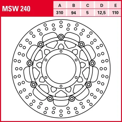 Produktbild von TRW Bremsscheibe Allround schwimmend MSW240 CBR600RR PC37