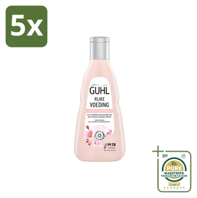 Imagen del producto de 5 champús nutritivos Guhl para cabello seco, 250 ml cada uno, pack de 5 unidades