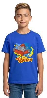 Produktbild von Spreadshirt Benjamin Blümchen Trötet Töröö Und Winkt Teenager T-Shirt, 134/146 (9-11 Jahre), Royalblau