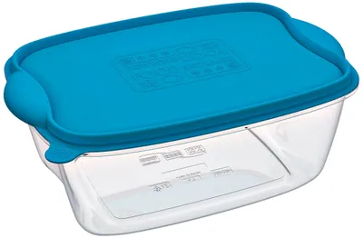 Rechteckige Vorratsbehälter 4 L transparent/blau, 4 l